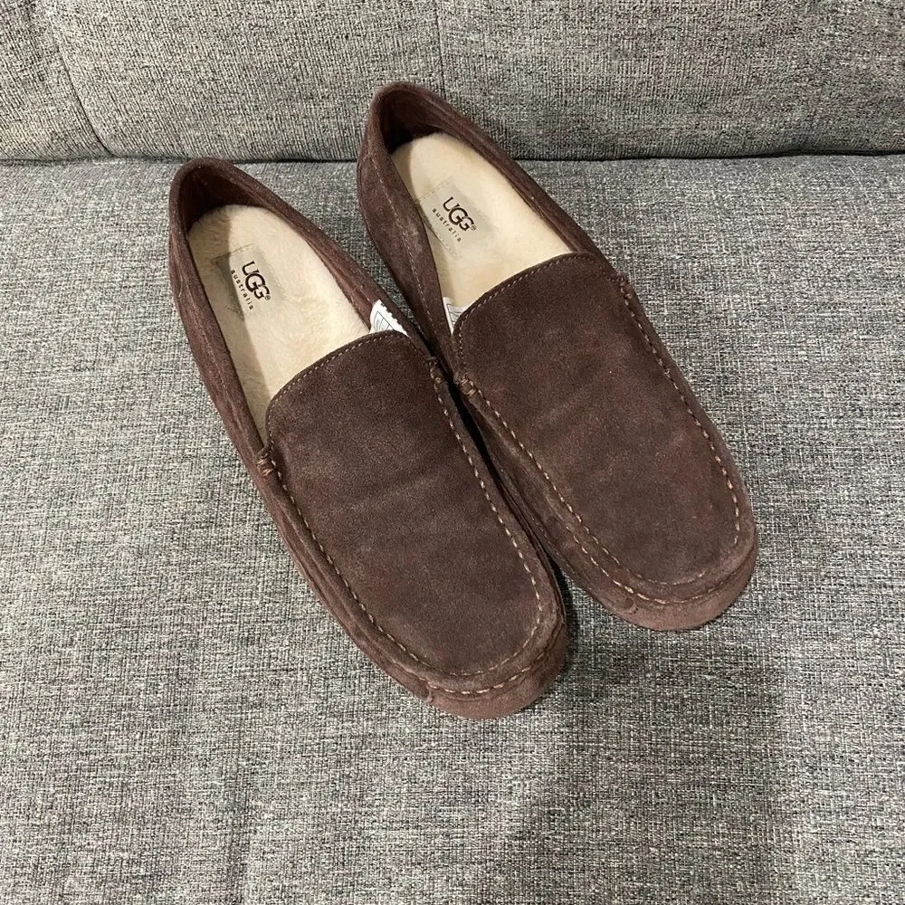 UGG Men's Alder Suede Slippers Dark Brown Men Size 11